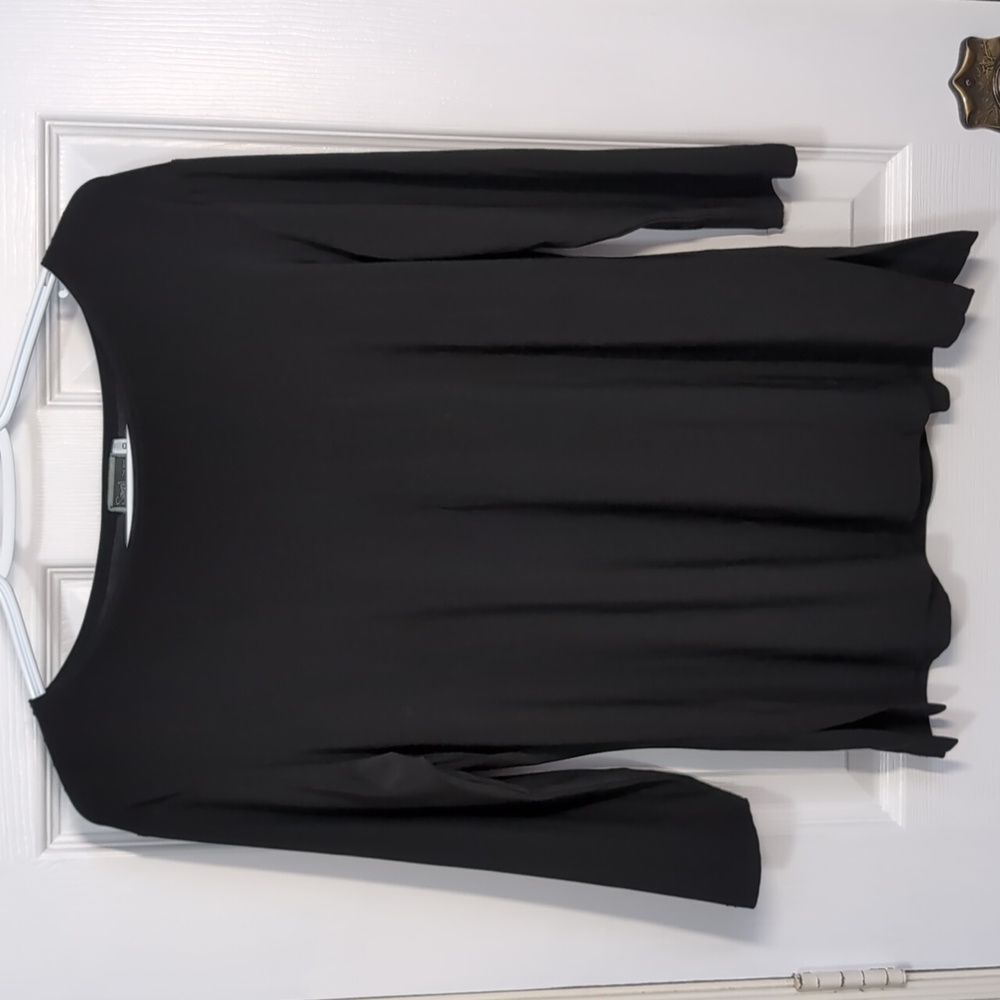 Sympli Classic Black 3/4 Sleeve Tunic Top Size 10